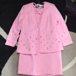Maxie Klein sz 12 3pc pink women’s dress suit